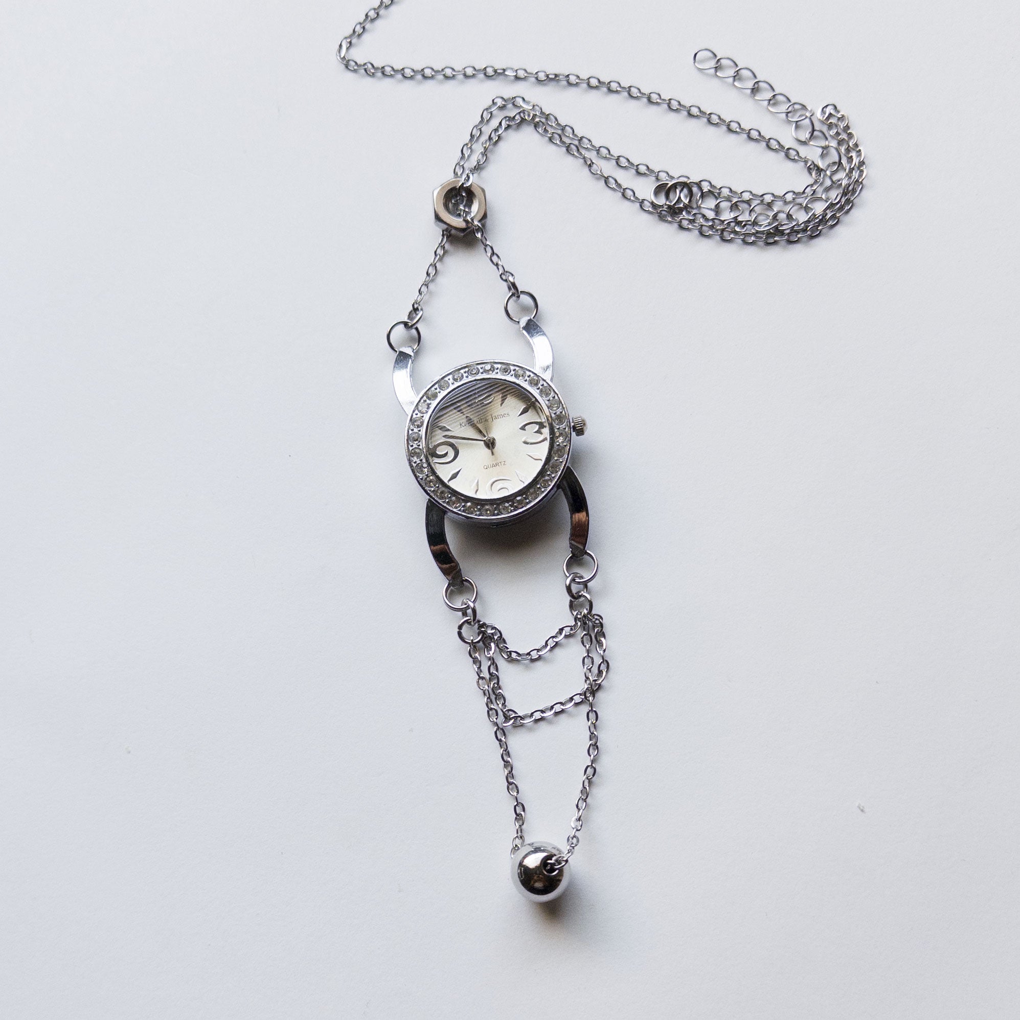 upcycled 3 vintage watch necklace choker stainless steel silver time piece clock classy elegant punk subversive accessories diy avant garde sustainable jewelry fashion futuristic  pendant 