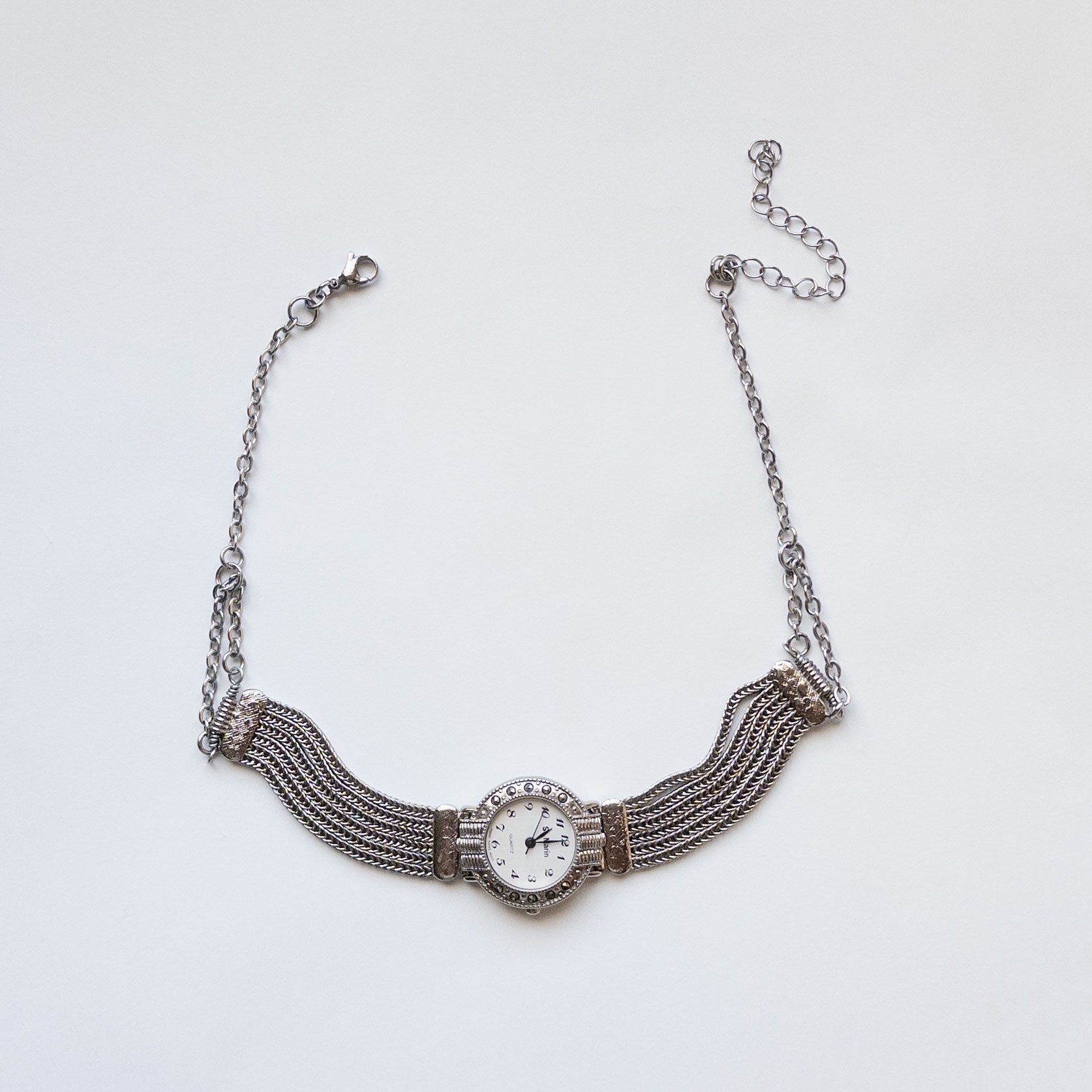 upcycled vintage watch choker necklace