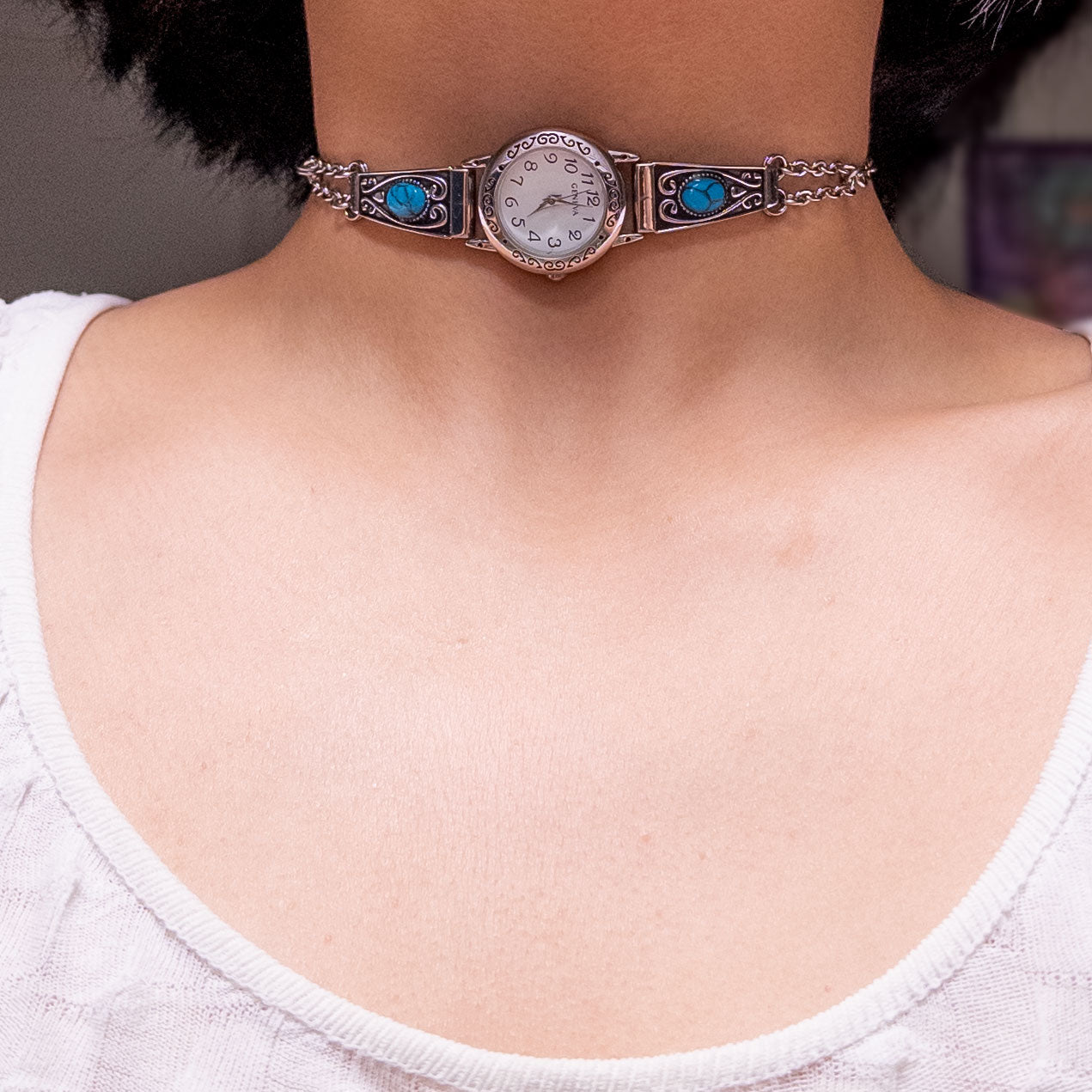 upcycled vintage watch choker