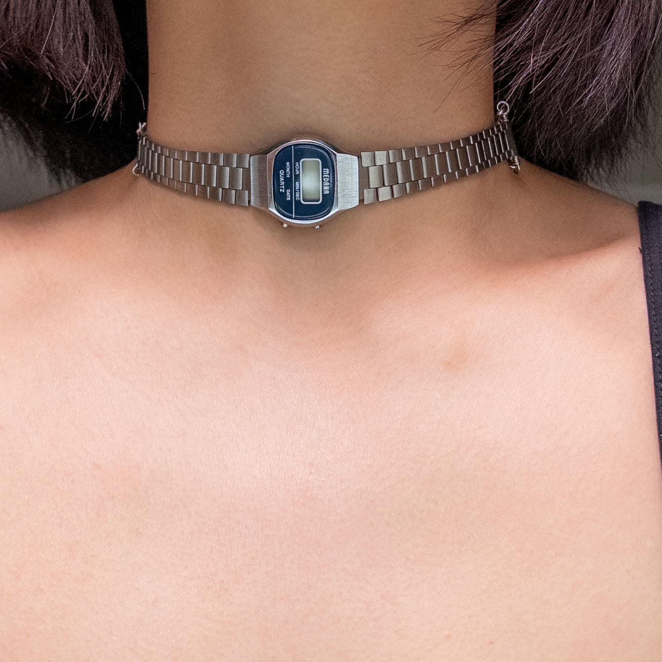 upcycled vintage watch choker necklace