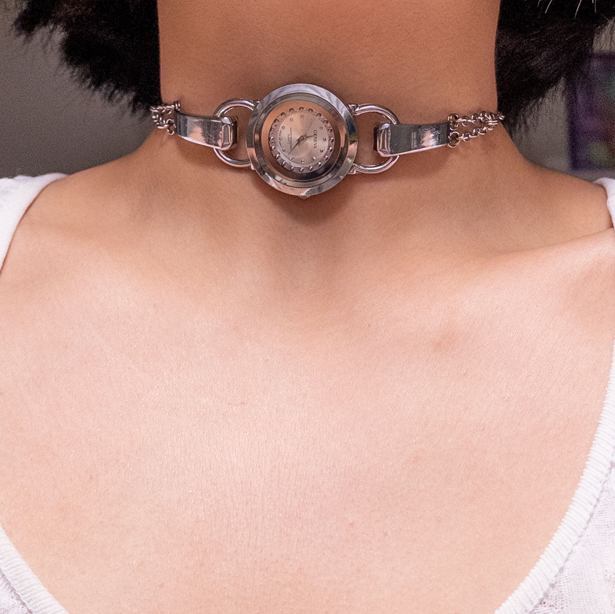 upcycled vintage watch choker