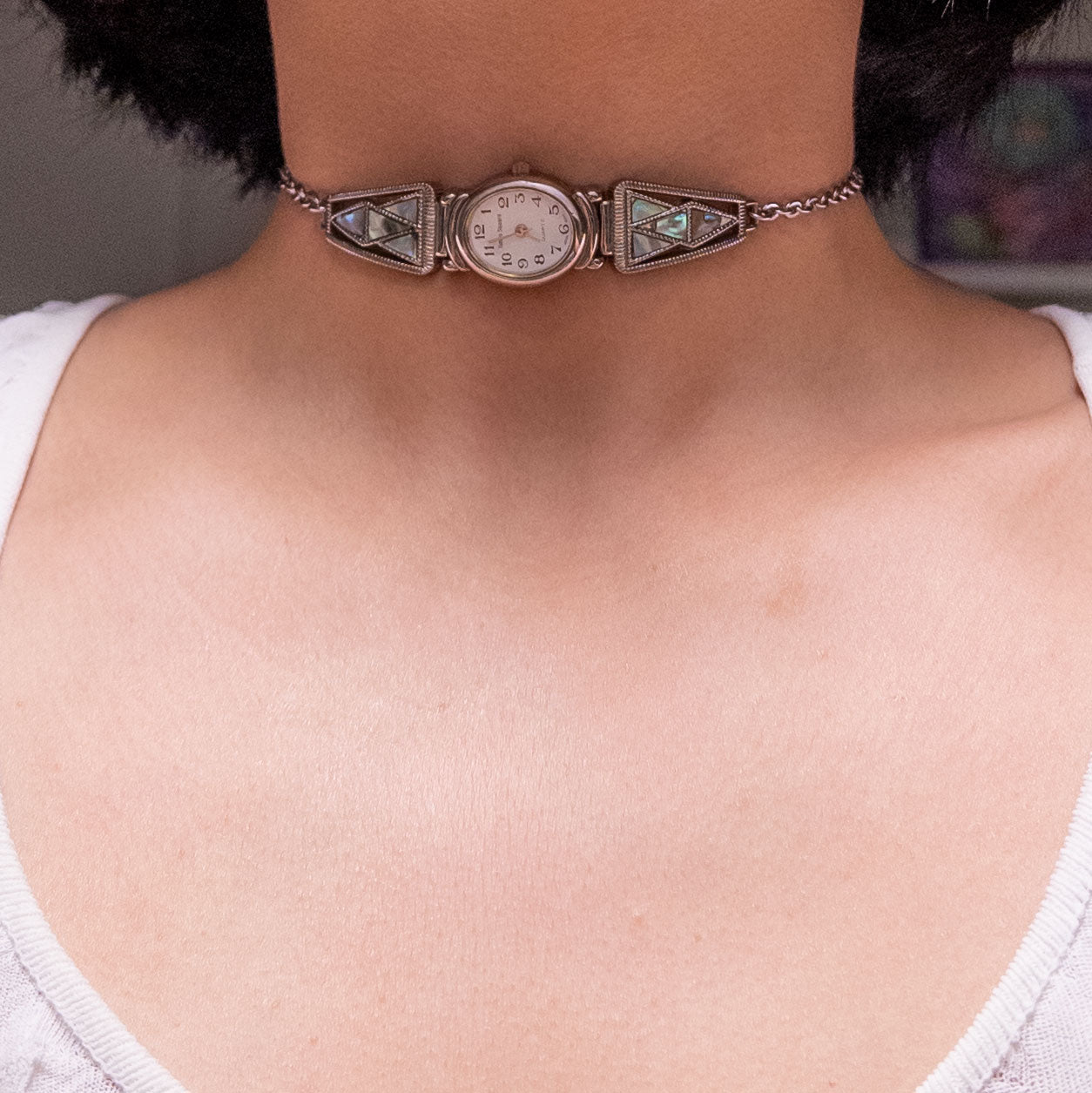 upcycled vintage watch choker