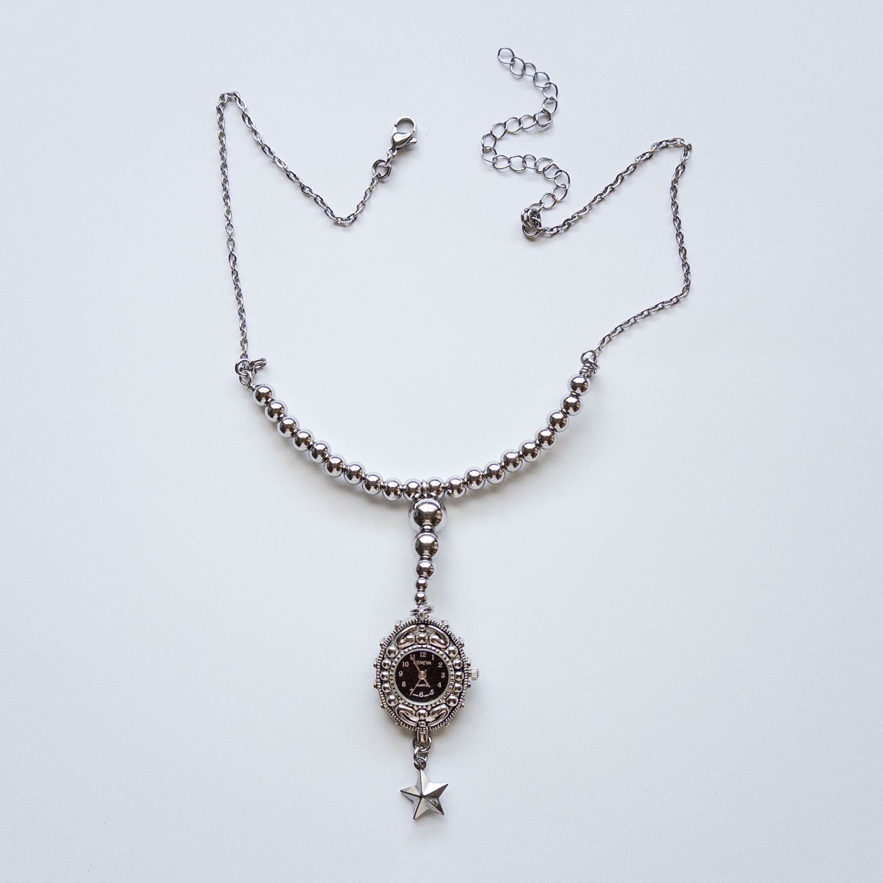 collar necklace with watch pendant