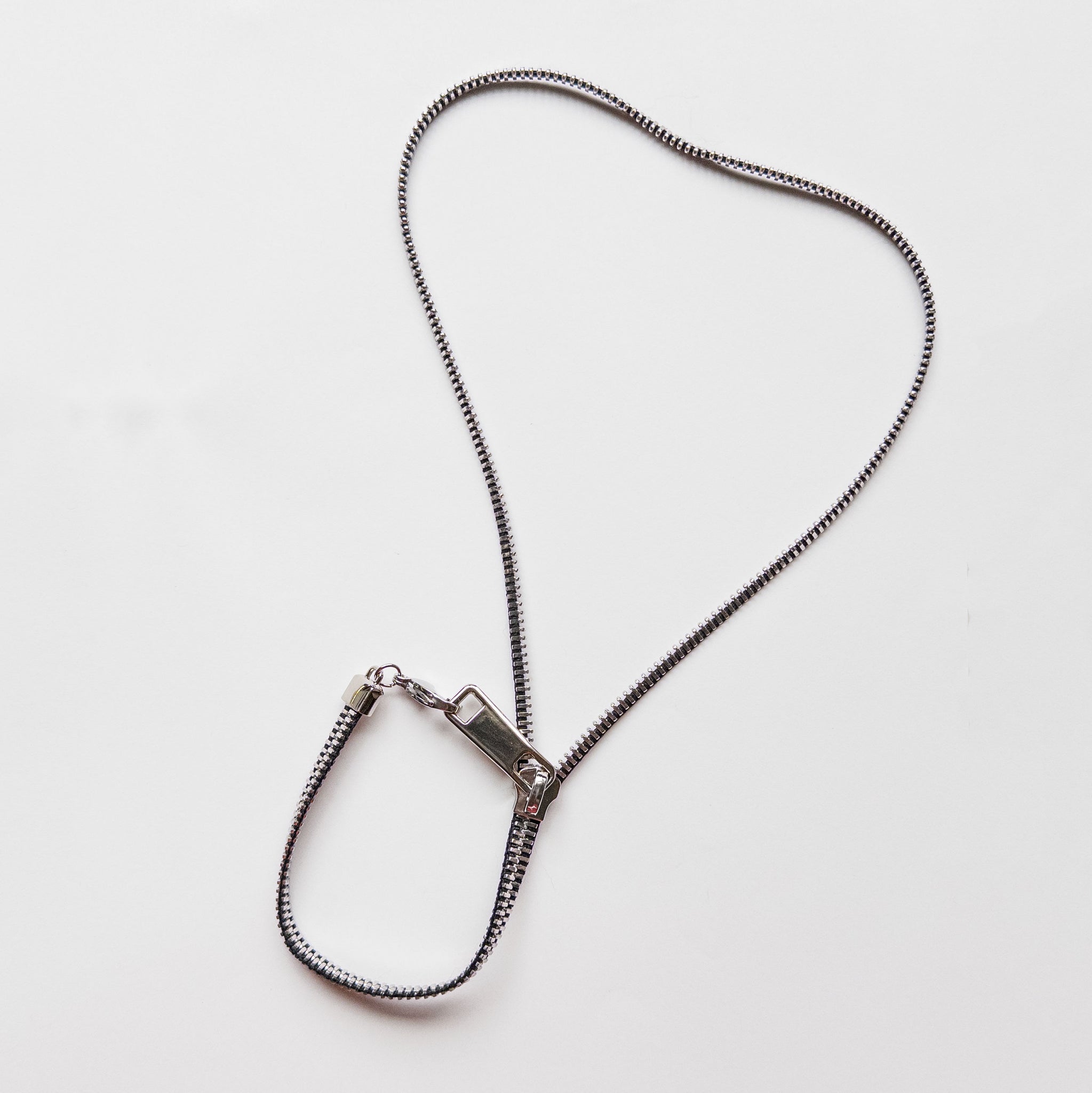 stainless steel zipper necklace